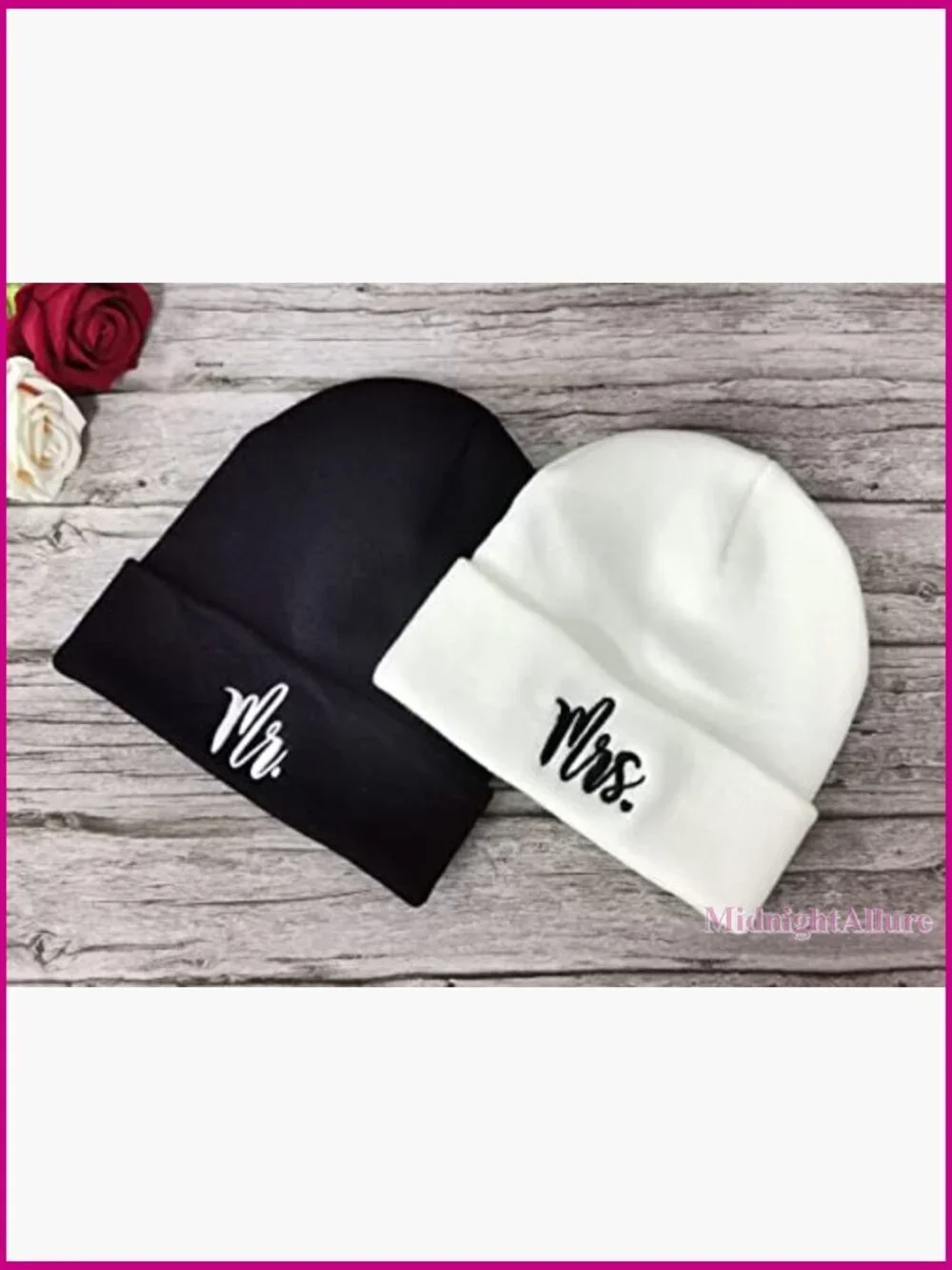 Mr and Mrs Beanie Hats Set Knit Winter Couple Beanie Unisex